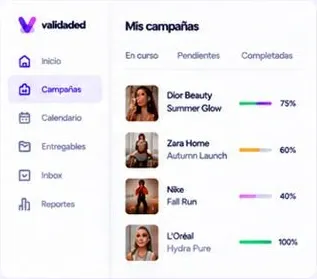 Vista de agencia con el progreso de todas sus campañas.